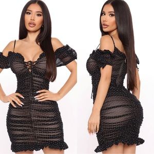 ✨ NWT ✨ Fashion Nova Out Late Ruched Mini Dress